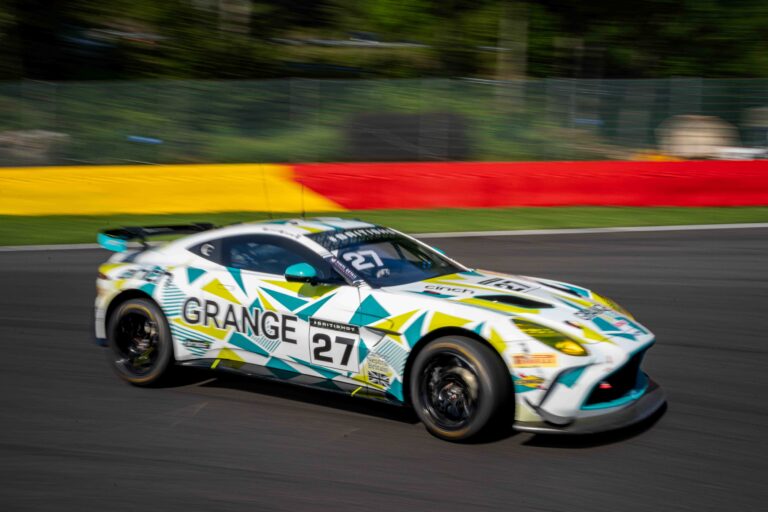Spa Francorchamps, Belgium, 20th June, 2026, Car #27 Daniel Lavery & Darren Turner for Grange Racing with FSR in a Aston Martin Vantage AMR GT4 Evo at the British GT Spa, Christopher Neve