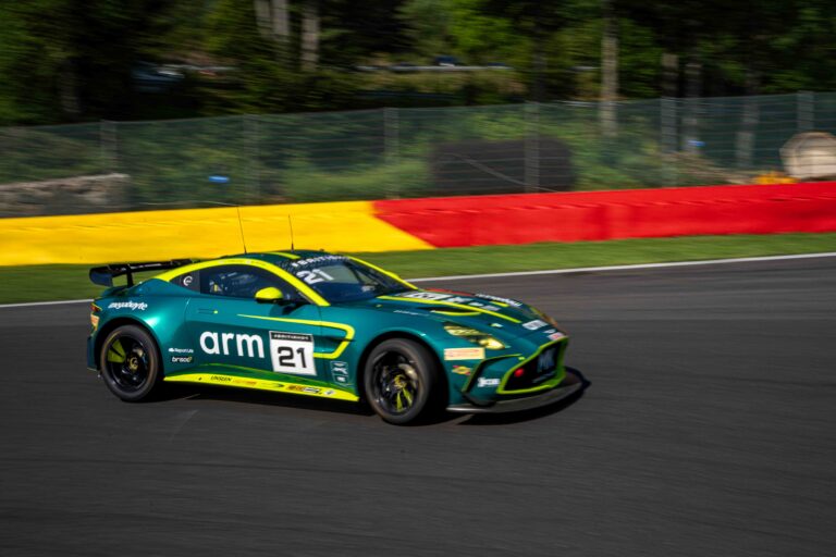 Spa Francorchamps, Belgium, 21st June, 2026, Car #40 James Townsend & Joe Wheeler for Townsend Racing powered by Fox Motorsport in a Aston Martin Vantage AMR GT4 Evo at the British GT Spa, Christopher Neve