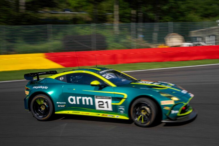 Spa Francorchamps, Belgium, 21st June, 2026, Car #40 James Townsend & Joe Wheeler for Townsend Racing powered by Fox Motorsport in a Aston Martin Vantage AMR GT4 Evo at the British GT Spa, Christopher Neve