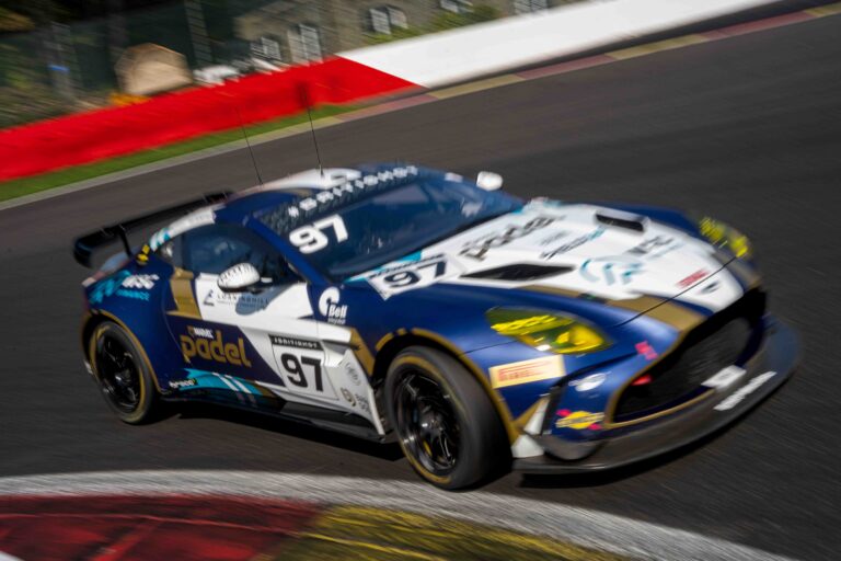 Spa Francorchamps, Belgium, 21st June, 2026, Car #97 John Hartshorne & Ronan Pearson for GBR Stratton Motorsport in an Aston Martin Vantage AMR GT4 Evo at the British GT Spa, Christopher Neve