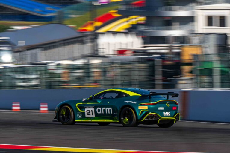 Spa Francorchamps, Belgium, 21st June, 2026, Car #40 James Townsend & Joe Wheeler for Townsend Racing powered by Fox Motorsport in a Aston Martin Vantage AMR GT4 Evo at the British GT Spa, Christopher Neve