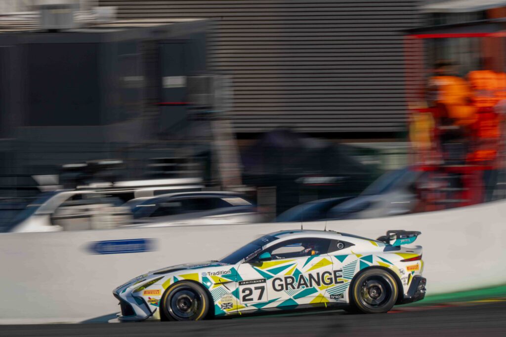 GT4 Winners, Car #27 Daniel Lavery & Darren Turner for Grange Racing in an Aston Martin Vantage AMR GT4 Evo at the British GT Spa