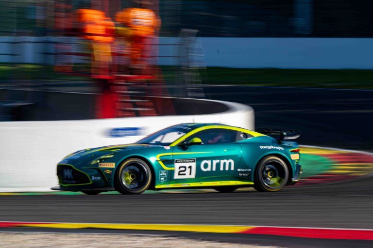 Spa Francorchamps, Belgium, 21st June, 2026, Car #40 James Townsend & Joe Wheeler for Townsend Racing powered by Fox Motorsport in a Aston Martin Vantage AMR GT4 Evo at the British GT Spa, Christopher Neve