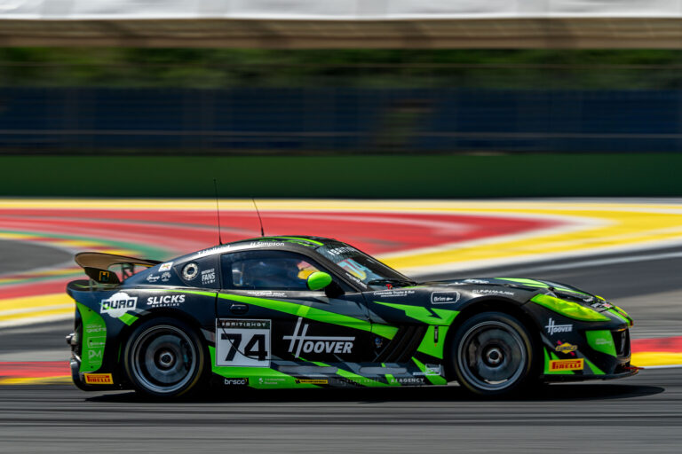 Spa Francorchamps, Belgium, 21st June, 2026, Car #74 Thomas Holland & Hadley Simpson for Flexifly Innovation Racing in a Ginetta G56 GT4 Evo at the British GT Spa, Christopher Neve