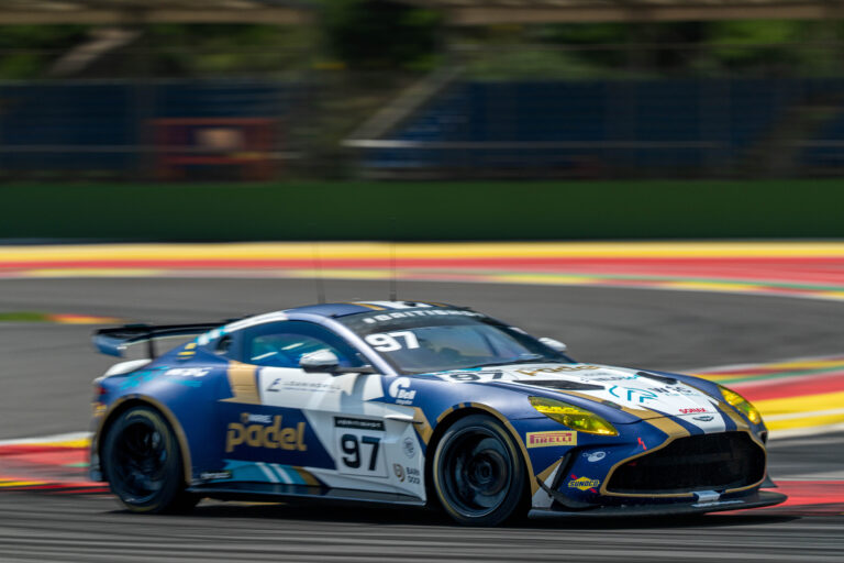 Spa Francorchamps, Belgium, 21st June, 2026, Car #97 John Hartshorne & Ronan Pearson for GBR Stratton Motorsport in an Aston Martin Vantage AMR GT4 Evo at the British GT Spa, Christopher Neve