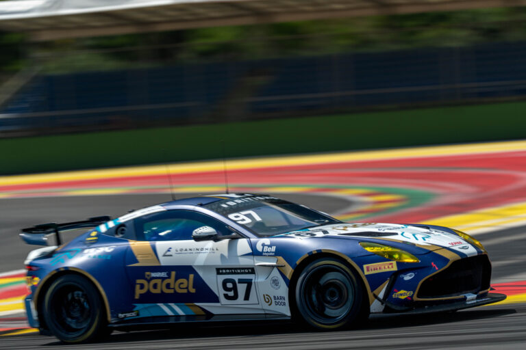 Spa Francorchamps, Belgium, 21st June, 2026, Car #97 John Hartshorne & Ronan Pearson for GBR Stratton Motorsport in an Aston Martin Vantage AMR GT4 Evo at the British GT Spa, Christopher Neve
