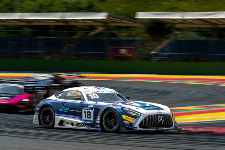 Spa Francorchamps, Belgium, 21st June, 2026, Car #18 Kevin Tse & Ben Green for 2 Seas Motorsport in a Mercedes-AMG GT3 Evo at the British GT Spa, Christopher Neve