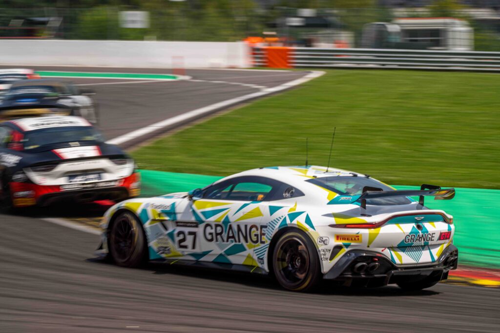 GT4 Winners, Car #27 Daniel Lavery & Darren Turner for Grange Racing in an Aston Martin Vantage AMR GT4 Evo at the British GT Spa
