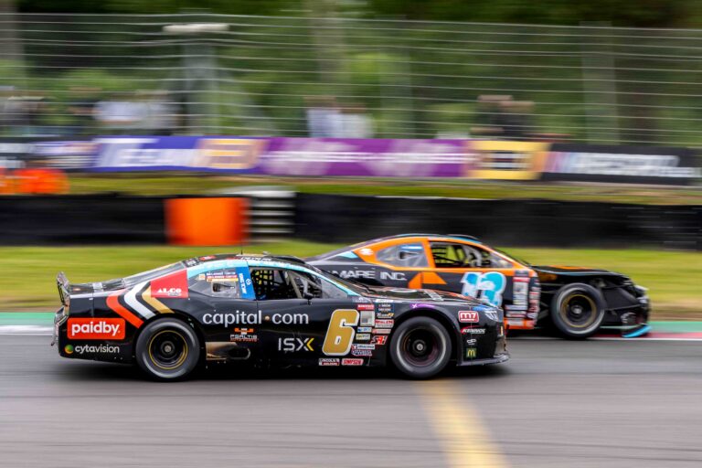 Car #6 Vladimiros Tziortzis & Vladimiros Tziortzis for Speedhouse in a Ford Mustang at the EuroNascar Grand Prix at Brands Hatch