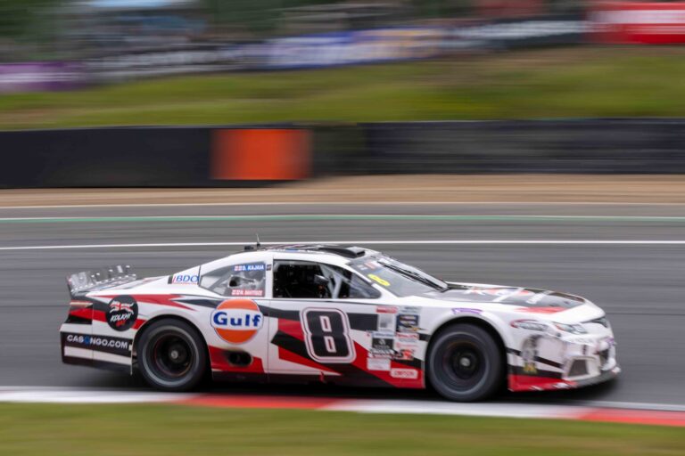 Brands Hatch, UK, 7th June, 2026, Car #8 Davit Kajaia & Mariam Davitidze for Kolkhi Georgia Racing Team in a Toyota Camry at the EuroNascar Grand Prix at Brands Hatch, Christopher Neve / Alamy Live News