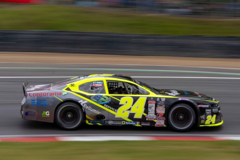 Brands Hatch, UK, 7th June, 2026, Car #24 Vittorio Ghirelli & Thomas Dombrowski for PK Carsport in a Chevrolet Camaro at the EuroNascar Grand Prix at Brands Hatch, Christopher Neve / Alamy Live News
