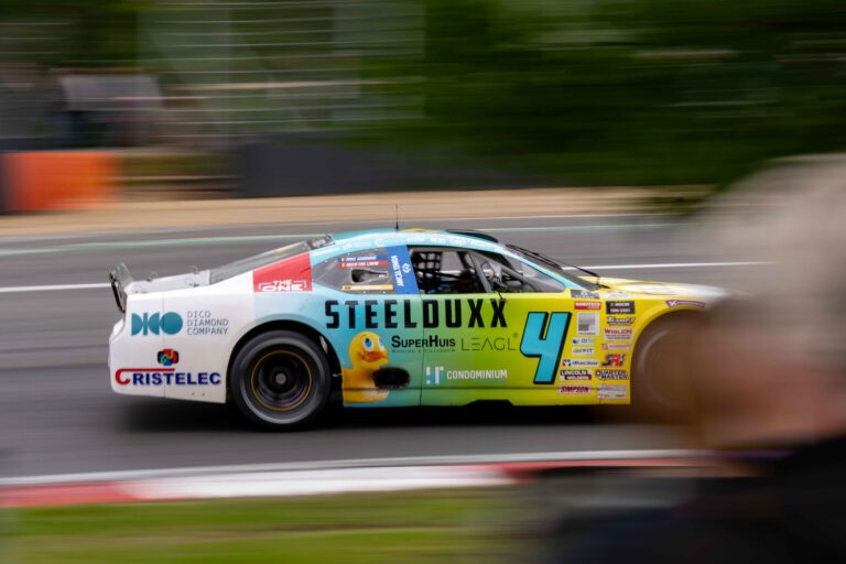 Brands Hatch, UK, 7th June, 2026, Car #4 Marc Goossens & Maxim Van Laere for Speedhouse in a Ford Mustang at the EuroNascar Grand Prix at Brands Hatch, Christopher Neve / Alamy Live News