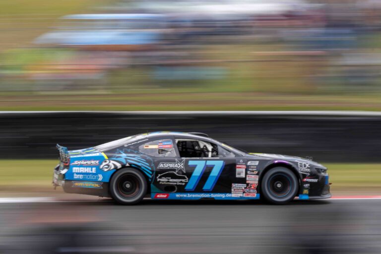 Brands Hatch, UK, 7th June, 2026, Car #77 Julien Rehberg & Beitske Visser for Rehberg + Bremotion Racing in a Chevrolet Camaro at the EuroNascar Grand Prix at Brands Hatch, Christopher Neve / Alamy Live News
