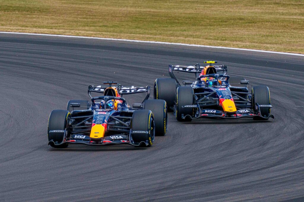 Car #3 Max Verstappen & Car #6 Isack Hadjar for Red Bull Racing at the British Formula 1 Grand Prix