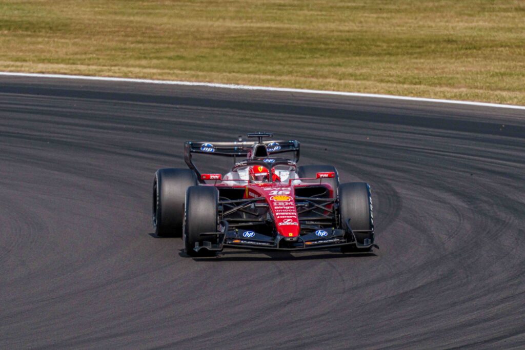 Car #16 Charles Leclerc Winning for Ferrari. Shot During the Feature Race at the British Formula 1 Grand Prix