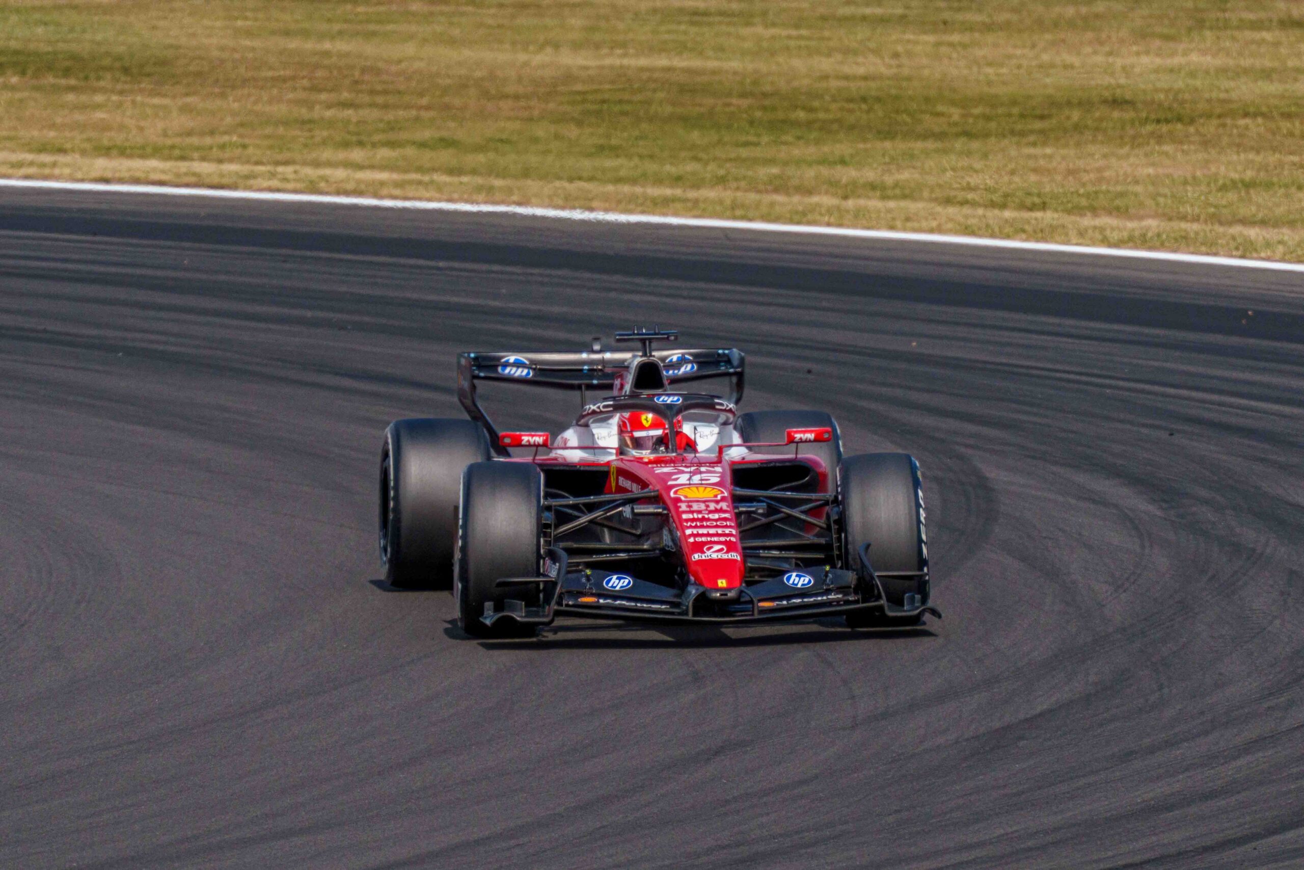 Car #16 Charles Leclerc Winning for Ferrari. Shot During the Feature Race at the British Formula 1 Grand Prix