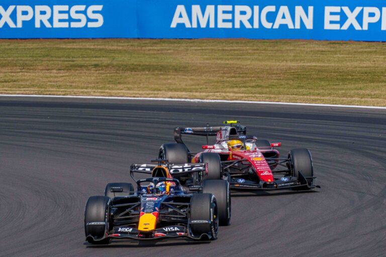 Car #44 Lewis Hamilton for Ferrari during the Feature Race at the British Formula 1 Grand Prix