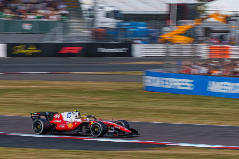Car #44 Lewis Hamilton for Ferrari during the Feature Race at the British Formula 1 Grand Prix