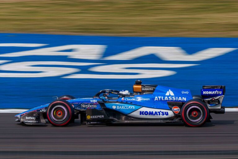 Car #23 Alexander Albon for Williams during the Feature Race at the British Formula 1 Grand Prix