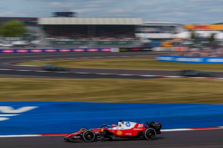 Car #16 Charles Leclerc for Ferrari during the Feature Race at the British Formula 1 Grand Prix