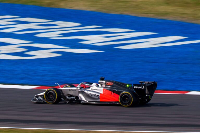 Car #5 Gabriel Bortoleto for Audi during Sprint Qualifying at the British Formula 1 Grand Prix