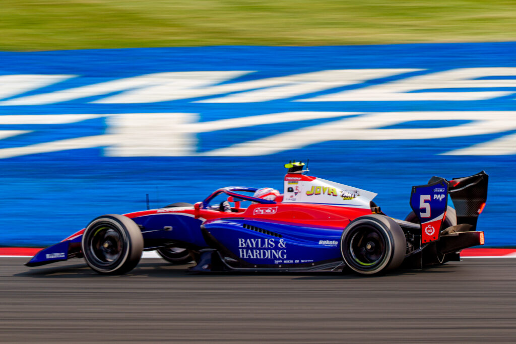 Freddie Slater during the 2026 British Grand Prix F3 at Silverstone