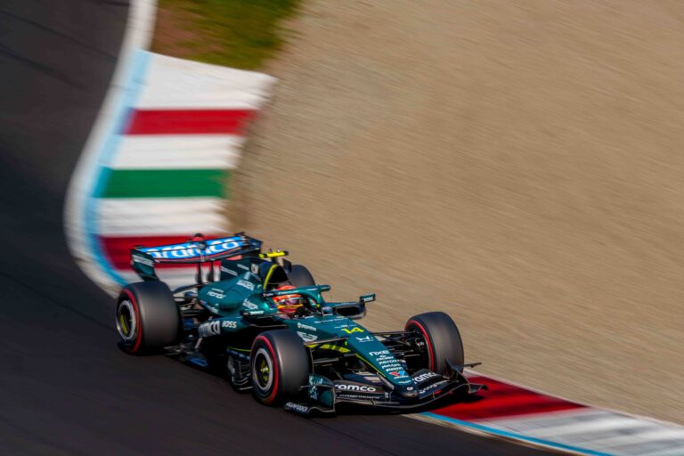 Car #14 Driven By Fernando Alonso For Aston Martin Aramco F1 Team During the Italian Grand Prix Feature Race